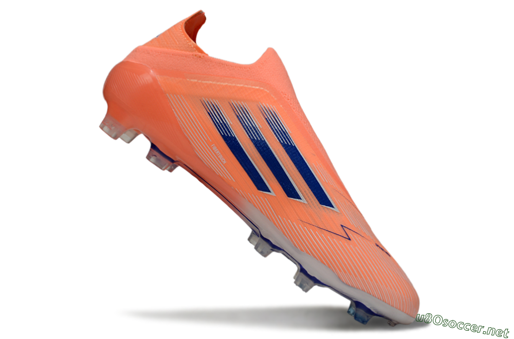 Men's Adidas F50 Elite Laceless FG Football Boots - Orange/Blue/White 4