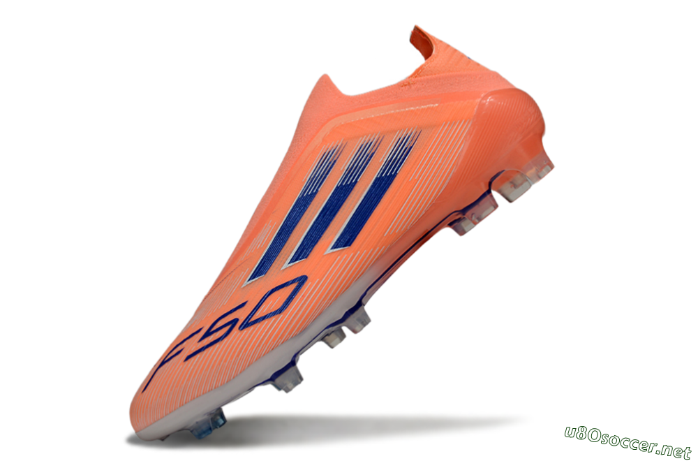 Men's Adidas F50 Elite Laceless FG Football Boots - Orange/Blue/White 5