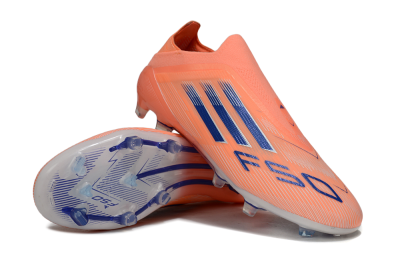 Men's Adidas F50 Elite Laceless FG Football Boots - Orange/Blue/White