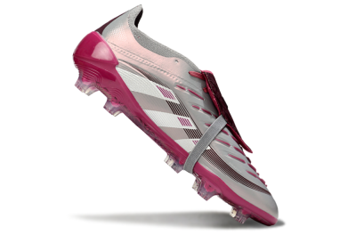 Unisex Adidas Predator 25 Elite Foldover Tongue FG Football Boots - Silver/Red