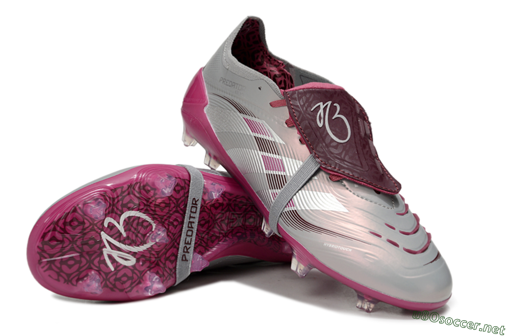 Unisex Adidas Predator 25 Elite Foldover Tongue FG Football Boots - Silver/Red 3