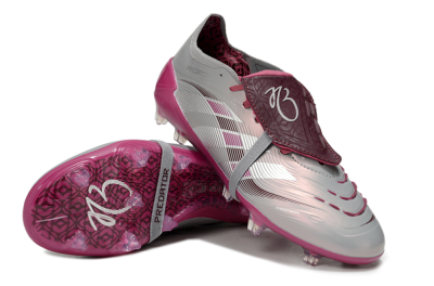 Unisex Adidas Predator 25 Elite Foldover Tongue FG Football Boots - Silver/Red
