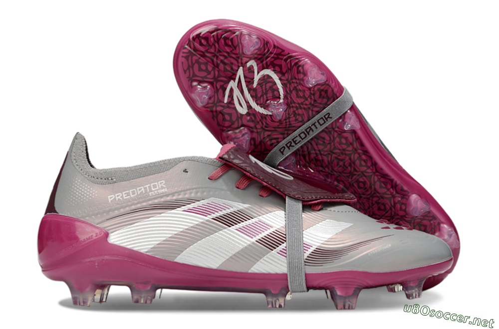 Unisex Adidas Predator 25 Elite Foldover Tongue FG Football Boots - Silver/Red 2