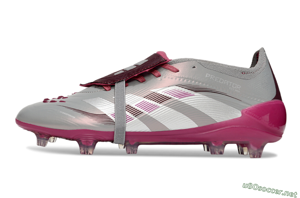 Unisex Adidas Predator 25 Elite Foldover Tongue FG Football Boots - Silver/Red 0