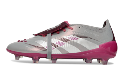 Unisex Adidas Predator 25 Elite Foldover Tongue FG Football Boots - Silver/Red