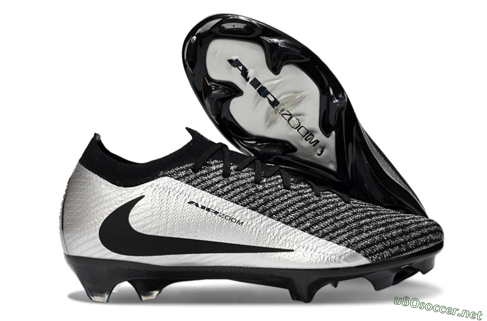 Unisex Nike Air Zoom Mercurial Vapor 16 Elite FG Football Boots - Black/Silver 2