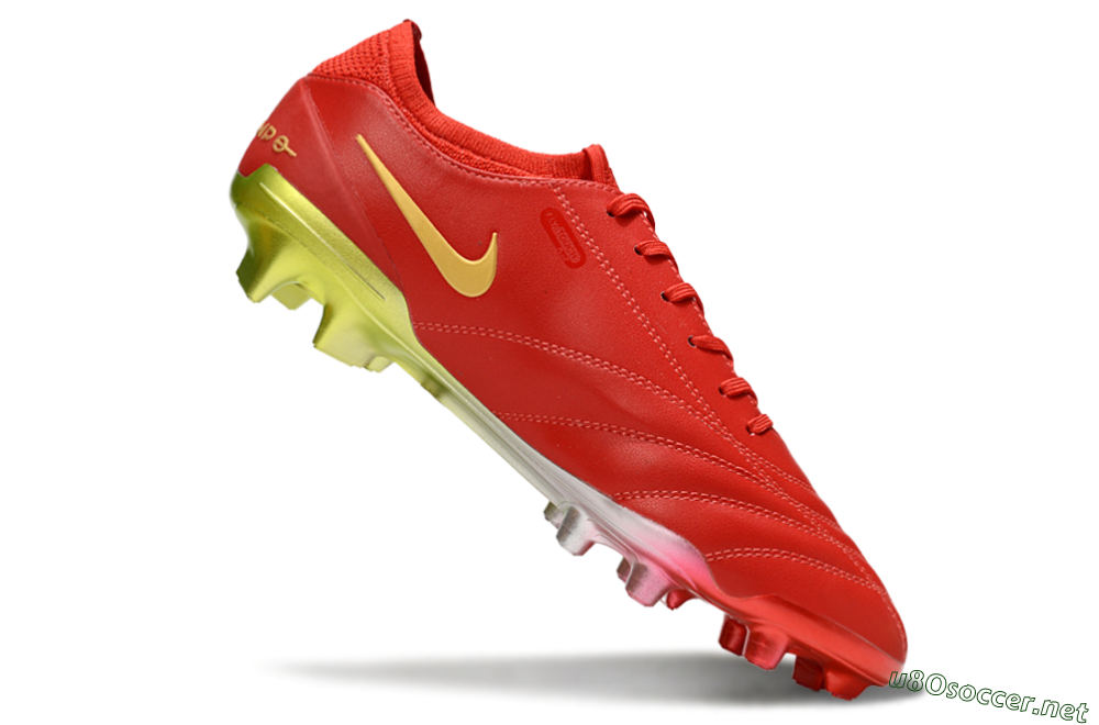 Men's Nike Tiempo Legend 10 Elite FG Football Boots - Red/Gold/Yellow 4