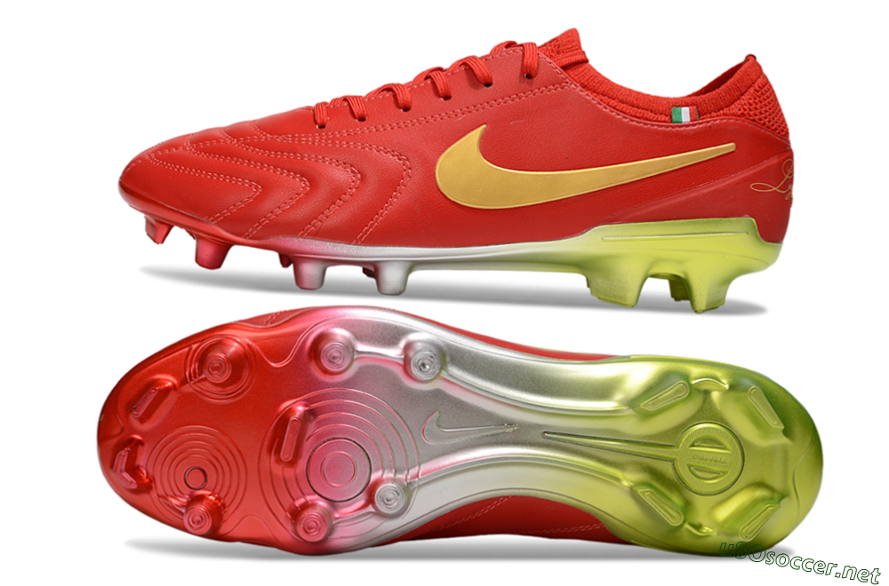 Men's Nike Tiempo Legend 10 Elite FG Football Boots - Red/Gold/Yellow 1