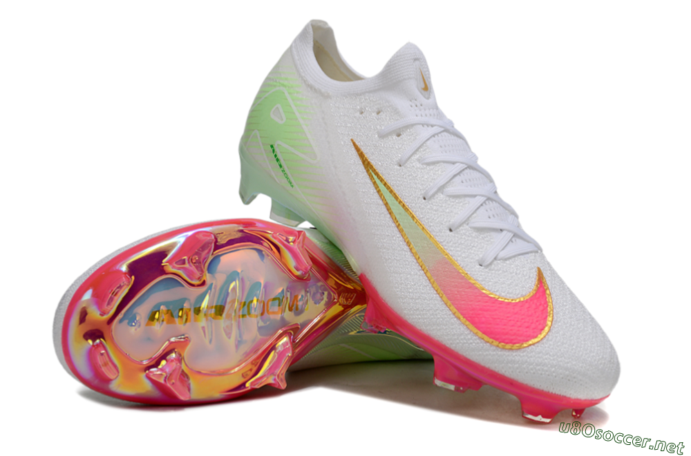 Unisex Nike Air Zoom Mercurial Vapor 16 Elite FG Football Boots - White/Red/Gold 3