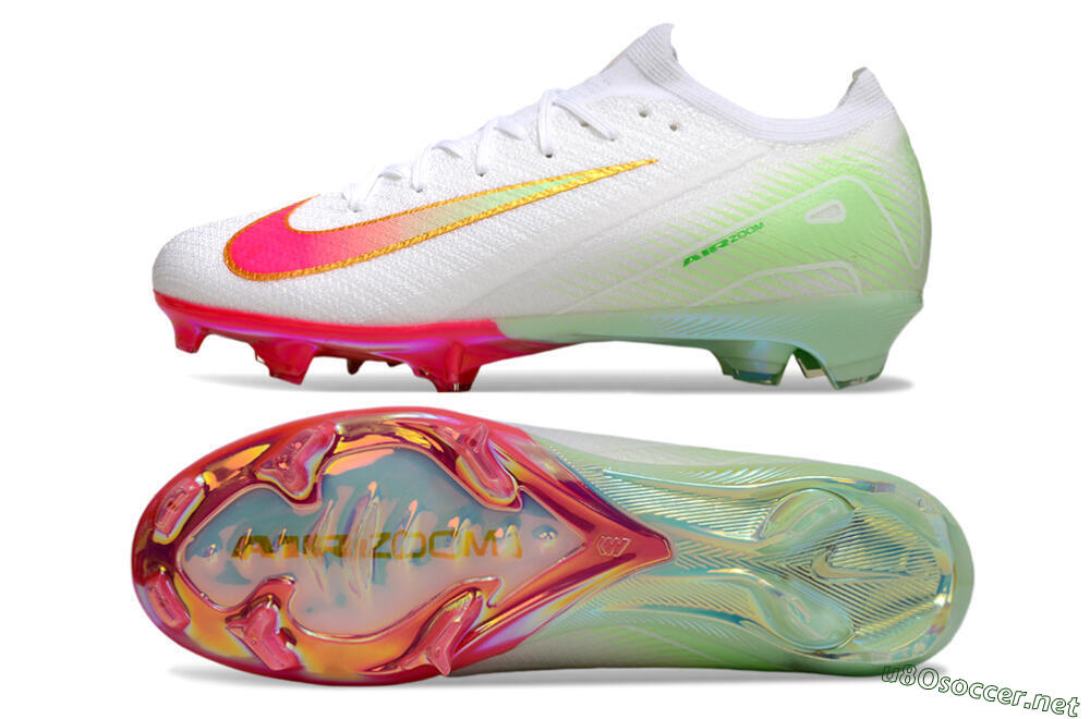 Unisex Nike Air Zoom Mercurial Vapor 16 Elite FG Football Boots - White/Red/Gold 1