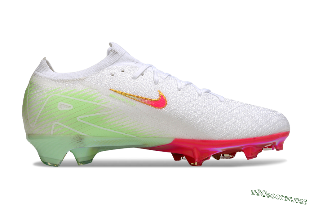 Unisex Nike Air Zoom Mercurial Vapor 16 Elite FG Football Boots - White/Red/Gold 7