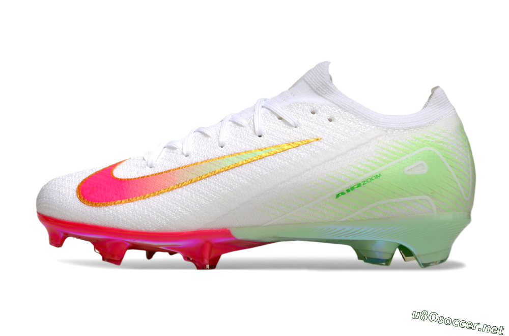 Unisex Nike Air Zoom Mercurial Vapor 16 Elite FG Football Boots - White/Red/Gold 0