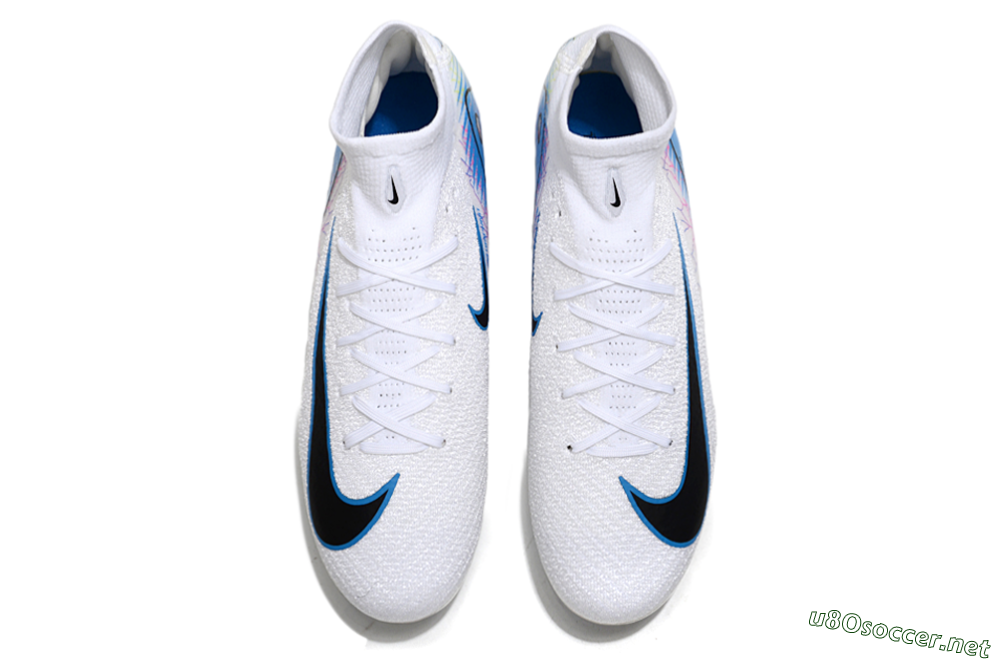 Unisex Nike Air Zoom Mercurial Superfly 10 Elite FG Football Boots - White/Blue/Black 4