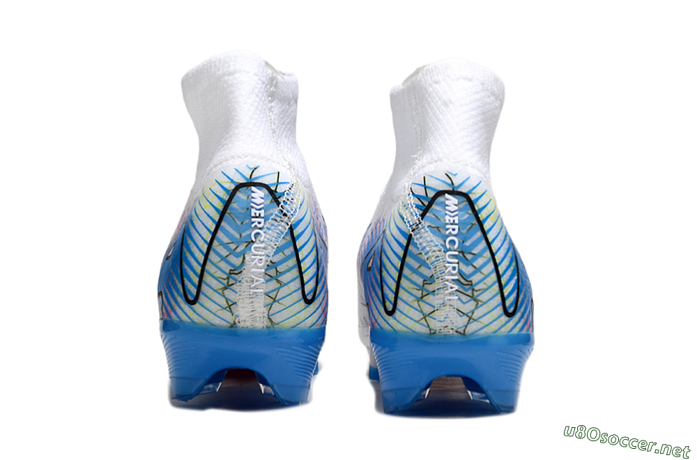 Unisex Nike Air Zoom Mercurial Superfly 10 Elite FG Football Boots - White/Blue/Black 5