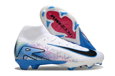 Unisex Nike Air Zoom Mercurial Superfly 10 Elite FG Football Boots - White/Blue/Black