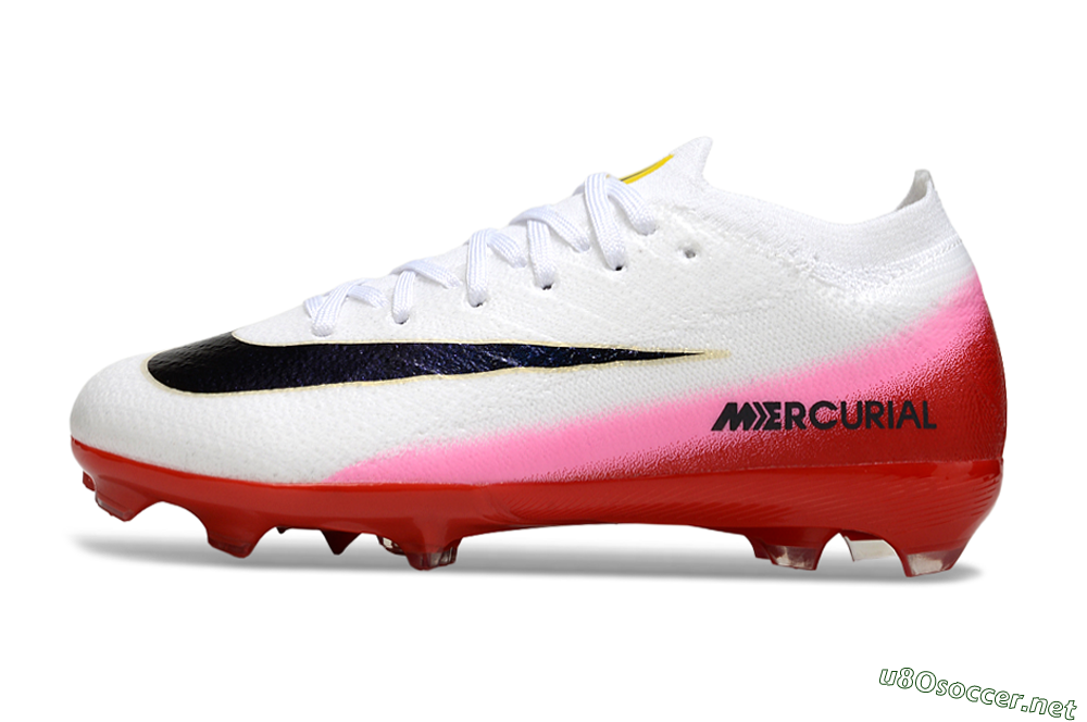 Kids Nike Air Zoom Mercurial Vapor 16 Elite FG Football Boots - White/Black/Red 0