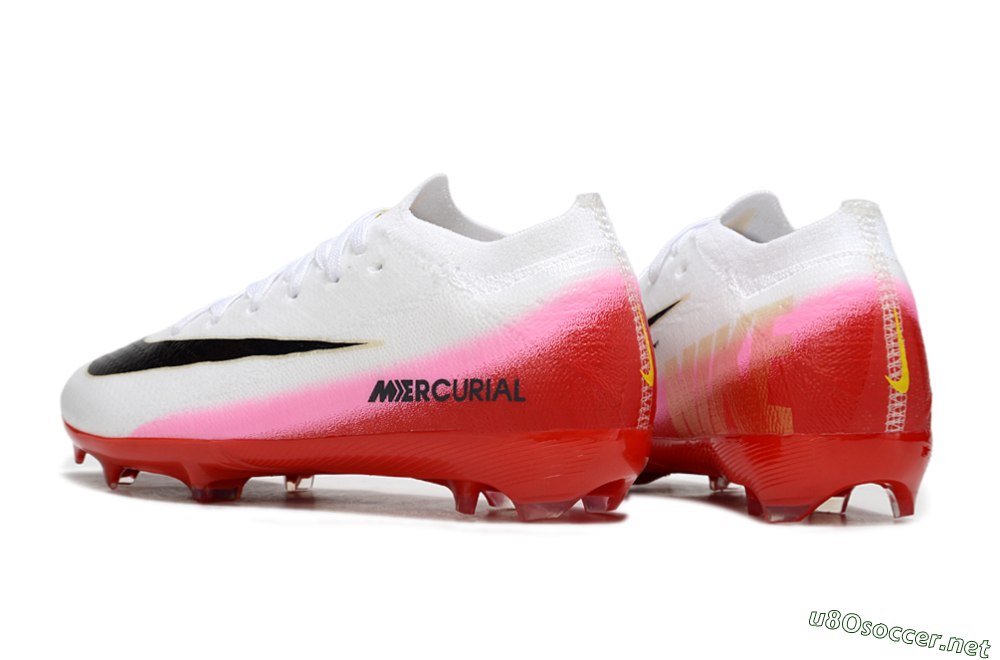 Kids Nike Air Zoom Mercurial Vapor 16 Elite FG Football Boots - White/Black/Red 5