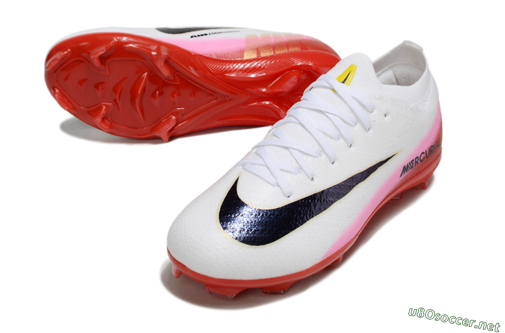 Kids Nike Air Zoom Mercurial Vapor 16 Elite FG Football Boots - White/Black/Red 3