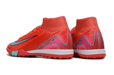 Kids Nike Air Zoom Mercurial Superfly 10 Elite TF Football Shoes - Red/Jade/Pink