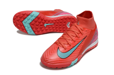 Kids Nike Air Zoom Mercurial Superfly 10 Elite TF Football Shoes - Red/Jade/Pink