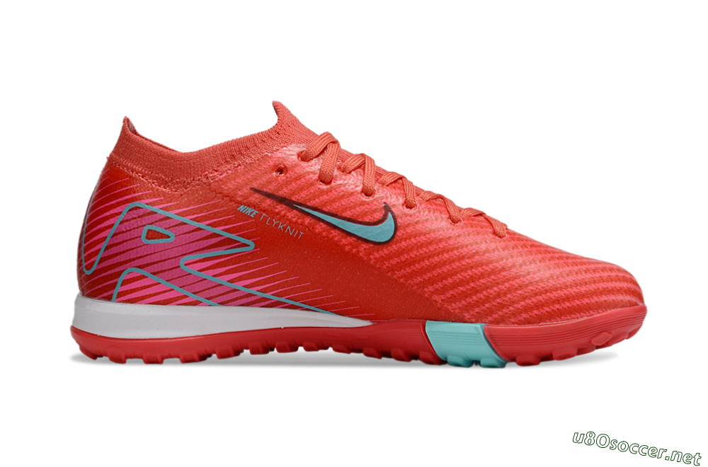Kids Nike Air Zoom Mercurial Vapor 16 Elite TF Football Shoes - Red/Jade/White 4