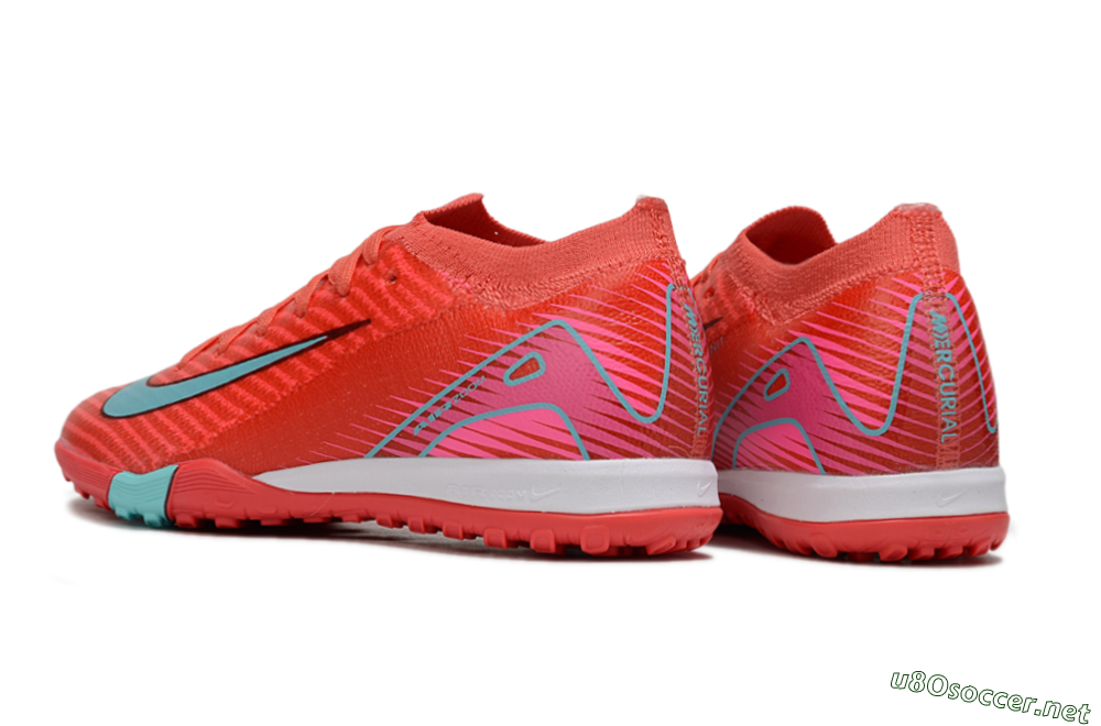 Kids Nike Air Zoom Mercurial Vapor 16 Elite TF Football Shoes - Red/Jade/White 5