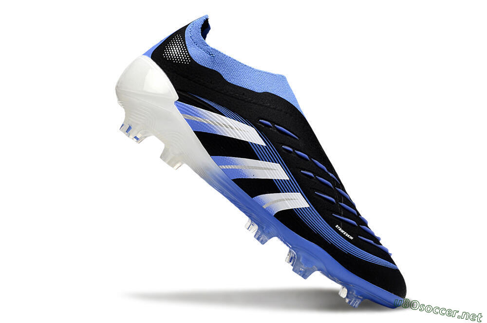 Unisex Adidas Predator 25 Elite Laceless FG Football Boots - Black/Blue/White 4