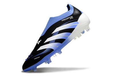 Unisex Adidas Predator 25 Elite Laceless FG Football Boots - Black/Blue/White