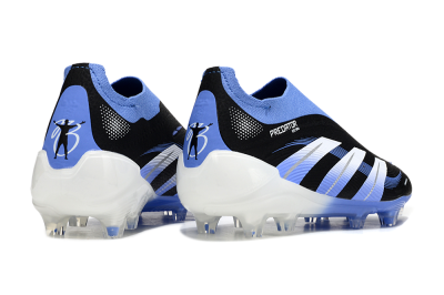 Unisex Adidas Predator 25 Elite Laceless FG Football Boots - Black/Blue/White