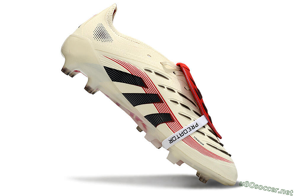 Unisex Adidas Predator 25 Elite Foldover Tongue AG Football Boots - White/Black/Red 4