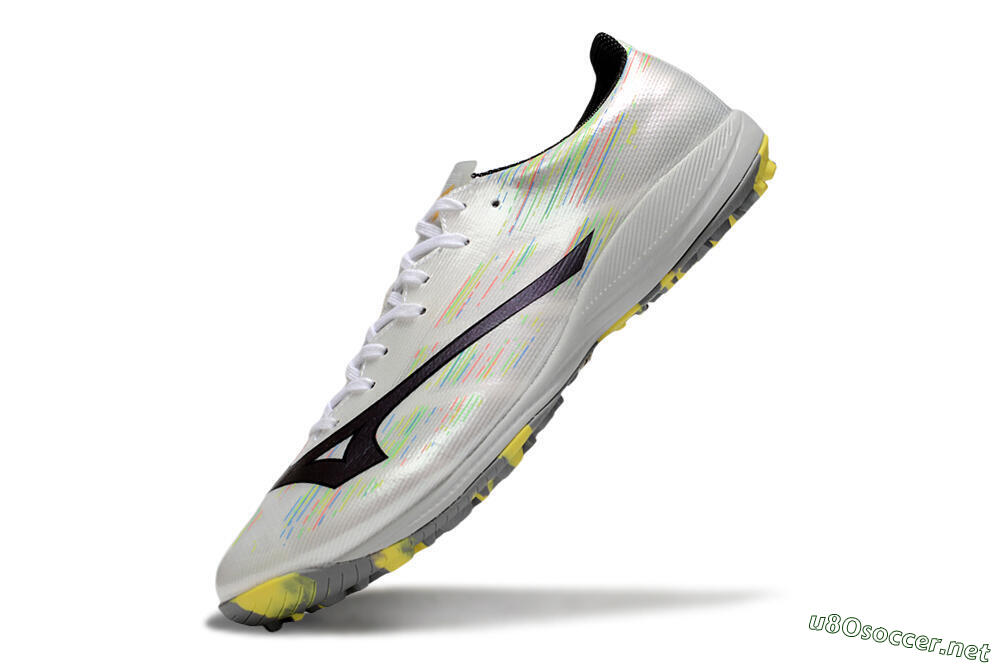 Men's Mizuno Alpha Beta TF Football Shoes - White/Pink/Yellow 5