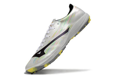 Men's Mizuno Alpha Beta TF Football Shoes - White/Pink/Yellow