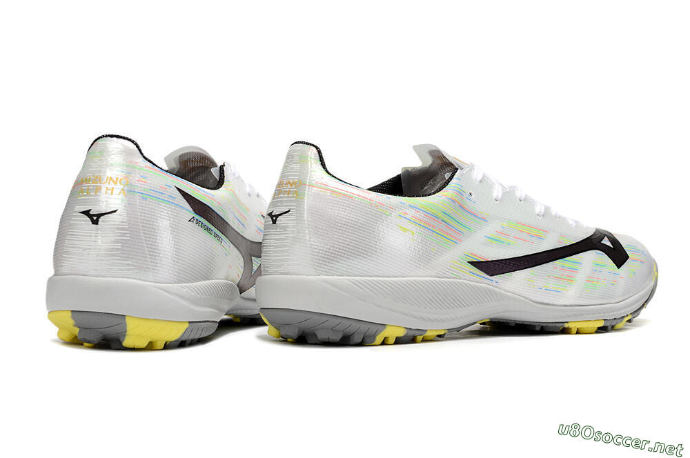 Men's Mizuno Alpha Beta TF Football Shoes - White/Pink/Yellow 6