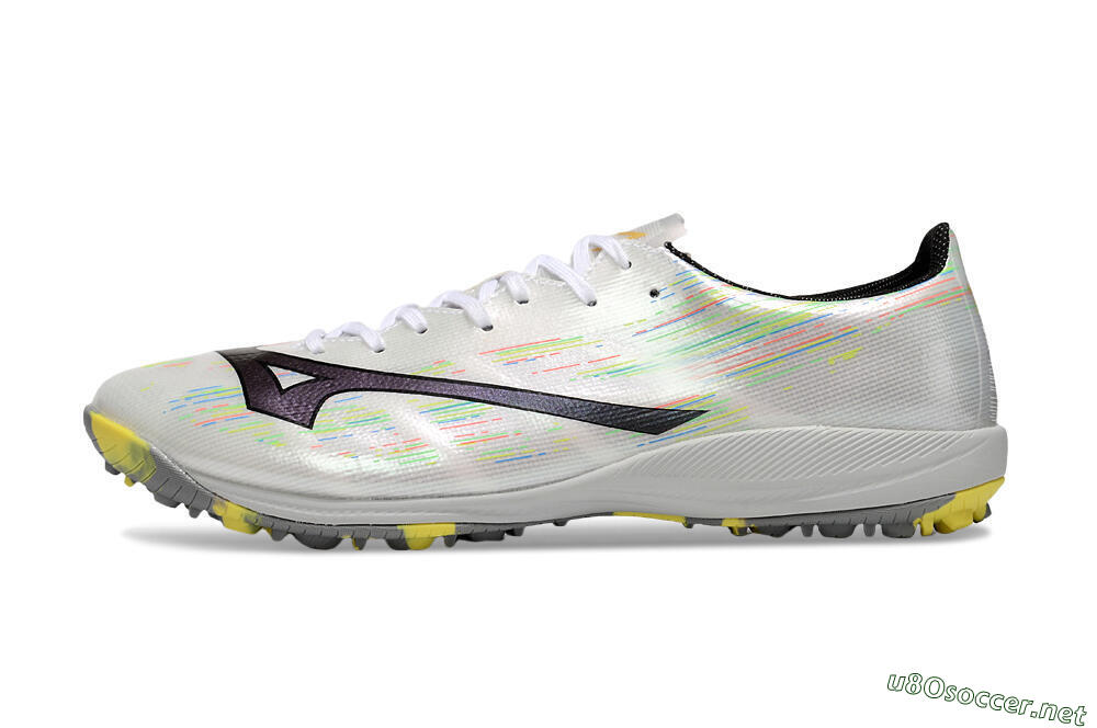 Men's Mizuno Alpha Beta TF Football Shoes - White/Pink/Yellow 0