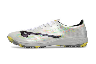 Men's Mizuno Alpha Beta TF Football Shoes - White/Pink/Yellow