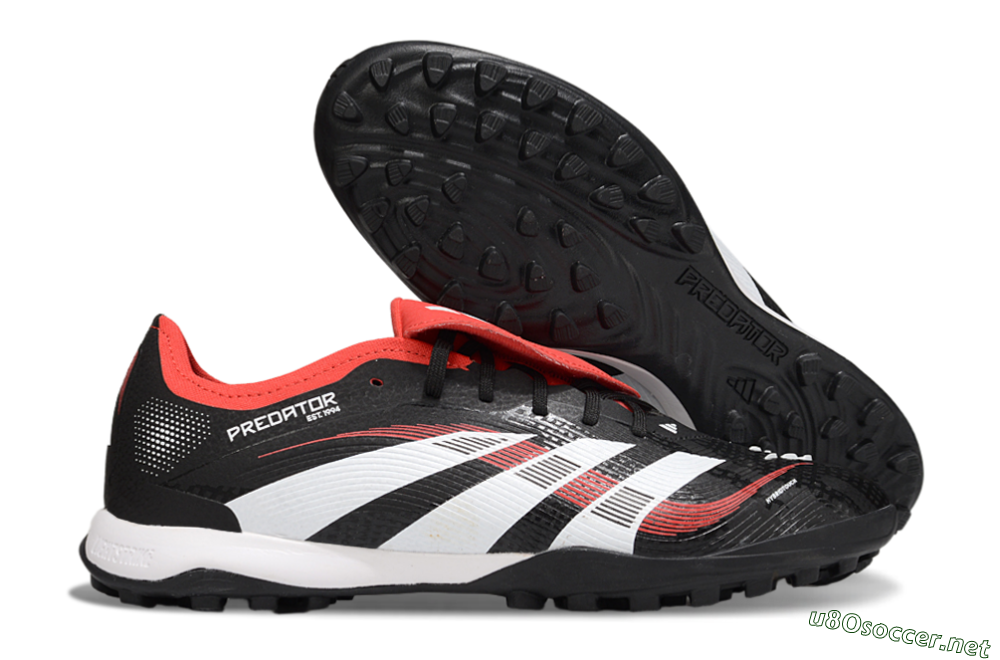 Men's Adidas Predator Elite Foldover Tongue TF Football Shoes - Black/White/Red 2