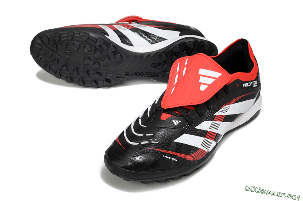 Men's Adidas Predator Elite Foldover Tongue TF Football Shoes - Black/White/Red 3
