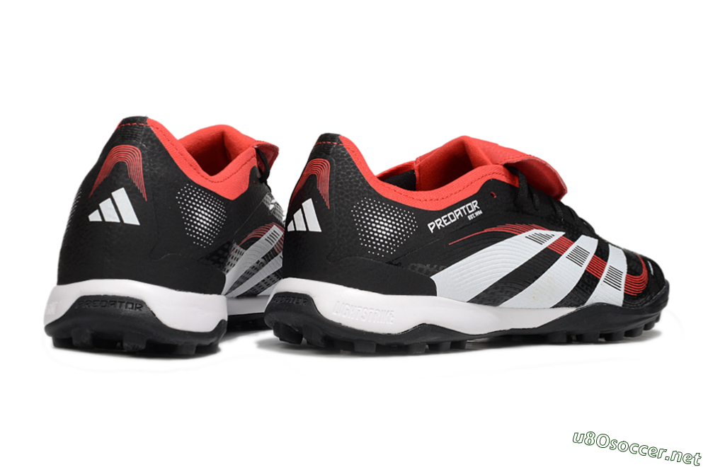 Men's Adidas Predator Elite Foldover Tongue TF Football Shoes - Black/White/Red 6