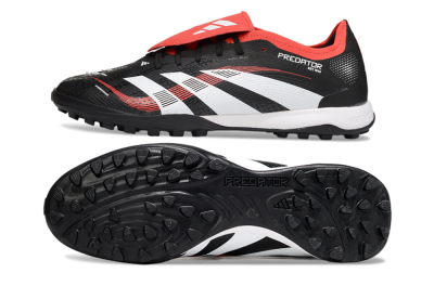 Men's Adidas Predator Elite Foldover Tongue TF Football Shoes - Black/White/Red