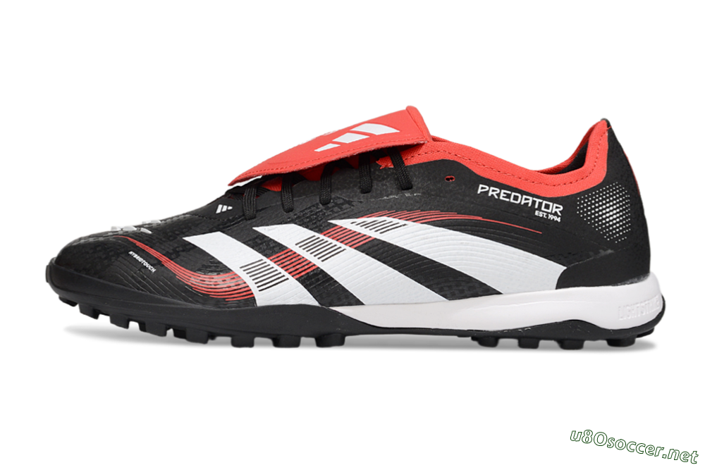 Men's Adidas Predator Elite Foldover Tongue TF Football Shoes - Black/White/Red 0