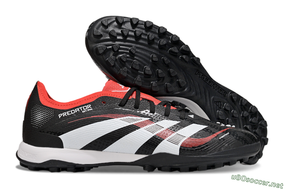 Men's Adidas Predator 25 Elite TF Football Shoes - Black/White/Red 2