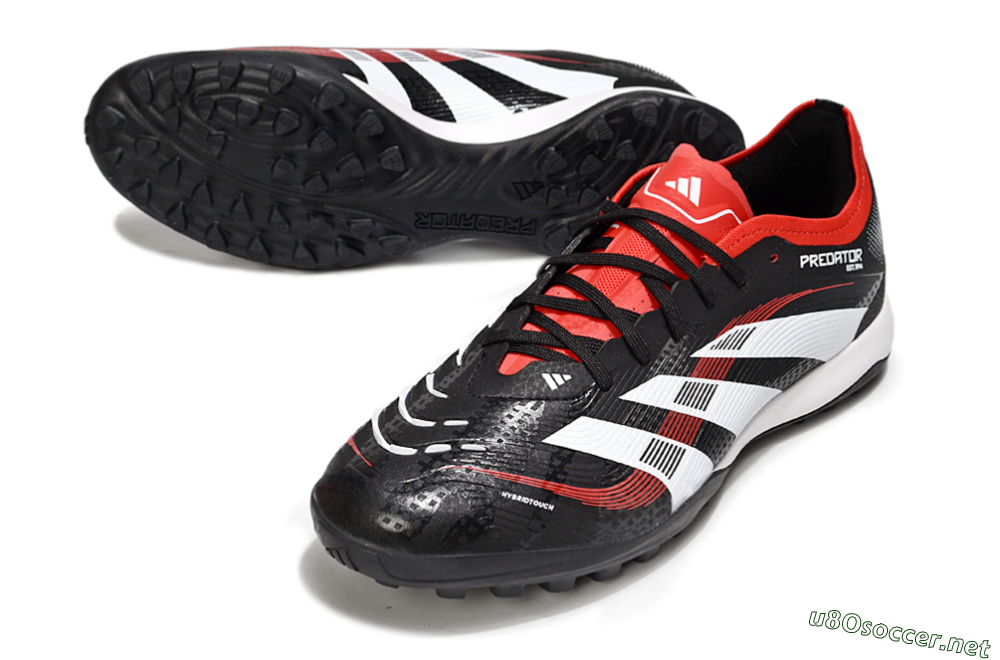 Men's Adidas Predator 25 Elite TF Football Shoes - Black/White/Red 3
