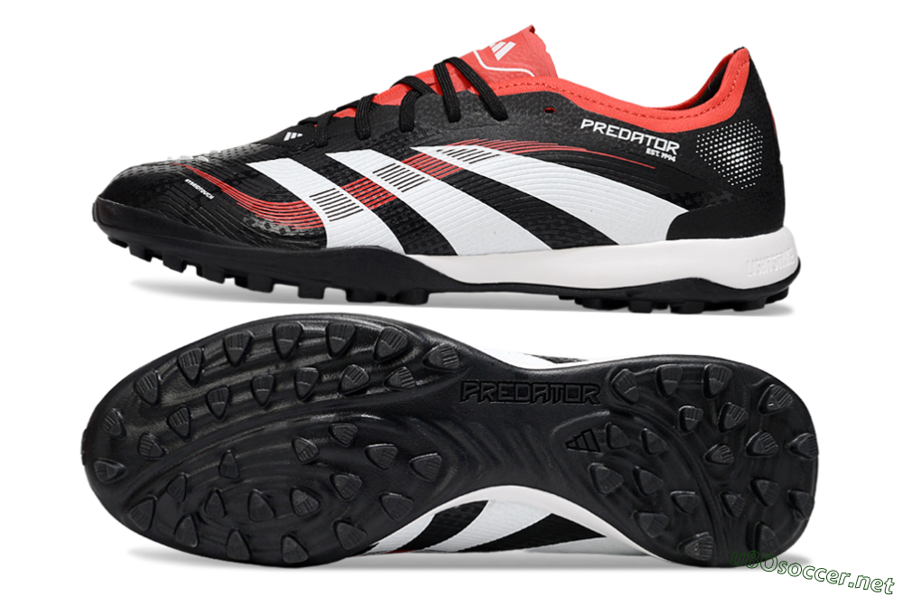Men's Adidas Predator 25 Elite TF Football Shoes - Black/White/Red 1
