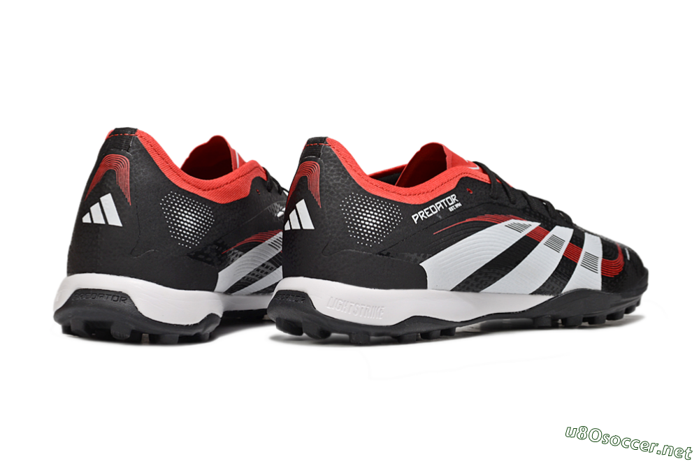 Men's Adidas Predator 25 Elite TF Football Shoes - Black/White/Red 6