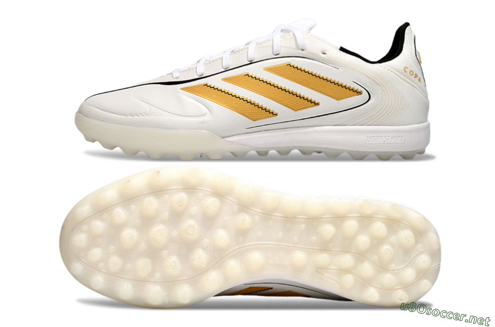 Men's Adidas Copa Pure 3 TF Football Shoes - White/Gold/Black 1
