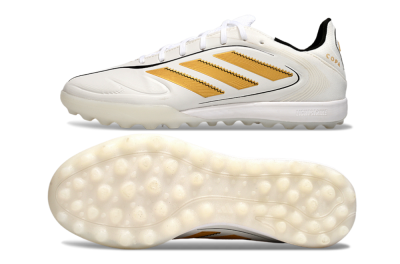 Men's Adidas Copa Pure 3 TF Football Shoes - White/Gold/Black