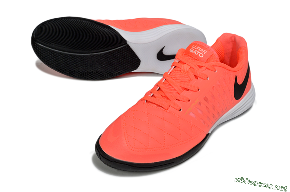 Men's Nike Lunar Gato 2 IC Football Shoes - Red/Black/White 3