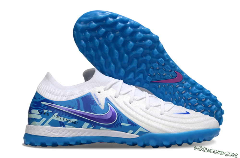 Men's Nike Phantom GX 2 Elite TF Football Shoes - White/Blue 2