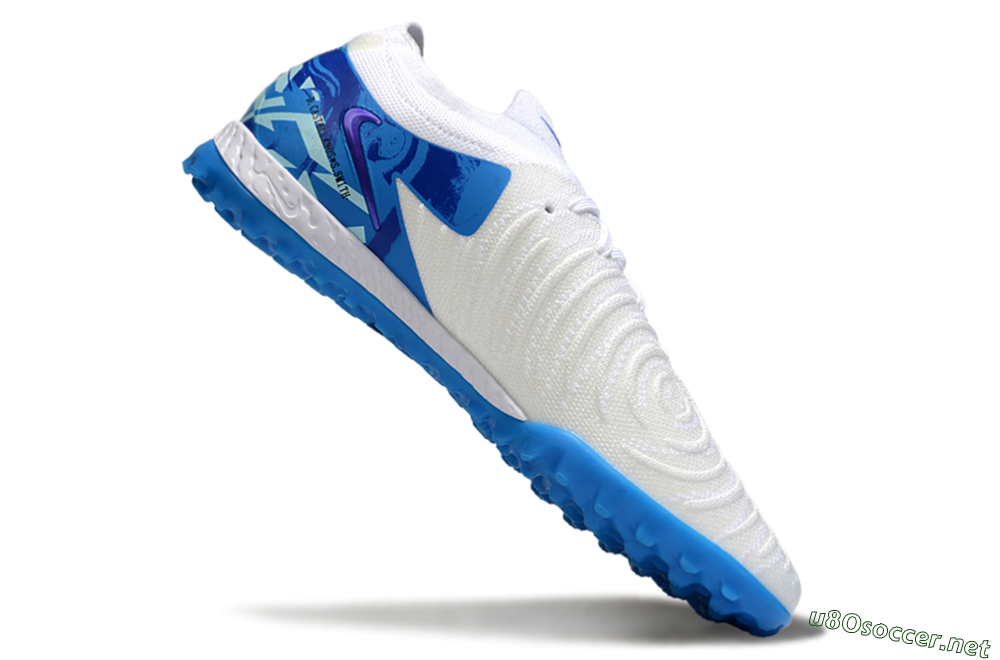 Men's Nike Phantom GX 2 Elite TF Football Shoes - White/Blue 4