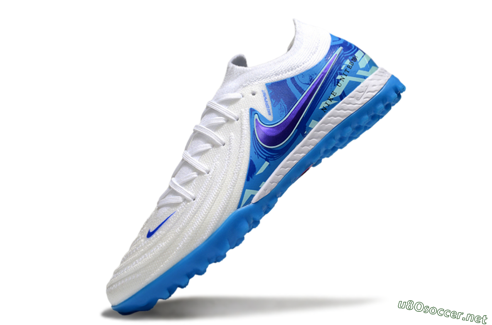 Men's Nike Phantom GX 2 Elite TF Football Shoes - White/Blue 5